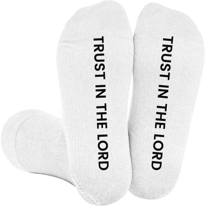 Plus Size Trust In The Lord  Compression Socks(3 Pairs) - White(1 Pair) - 4XL - image 1