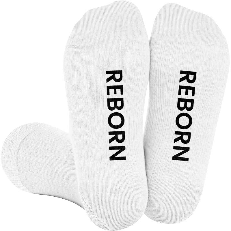 Plus Size Reborn Disciple Joyful Compression Socks(3 Pairs) - White(1 Pair) - 4XL - image 2