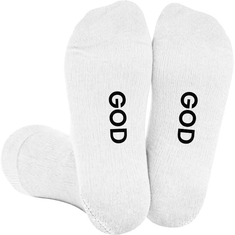 Plus Size Yeshua God Jesus Compression Socks(3 Pairs) - White(1 Pair) - 4XL - image 2