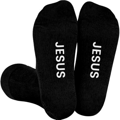 Plus Size Yeshua God Jesus Compression Socks(3 Pairs) - Black(1 Pair) - 4XL - image 3