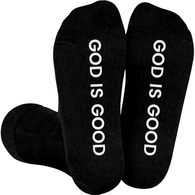 Plus Size Walk With God Compression Socks(3 Pairs) - Black(1 Pair) - 4XL - image 3