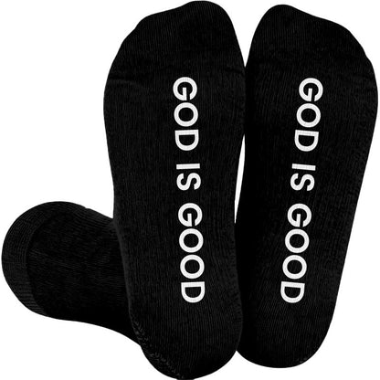 Plus Size Walk With God Compression Socks(3 Pairs) - Black(1 Pair) - 4XL - image 3