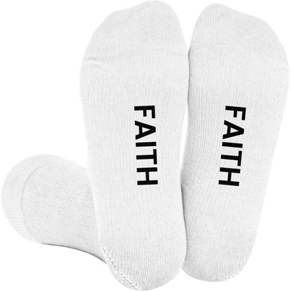 Plus Size Faith Stronger Compression Socks(3 Pairs) - White(1 Pair) - 4XL - image 1