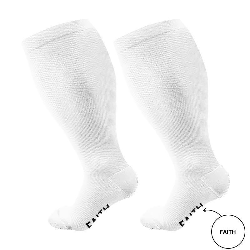 Plus Size Faith Stronger Compression Socks(3 Pairs) - image 6