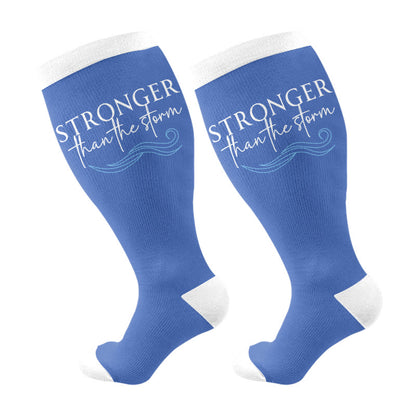 Plus Size Christian Faith Compression Socks - Blue - 4XL - image 11