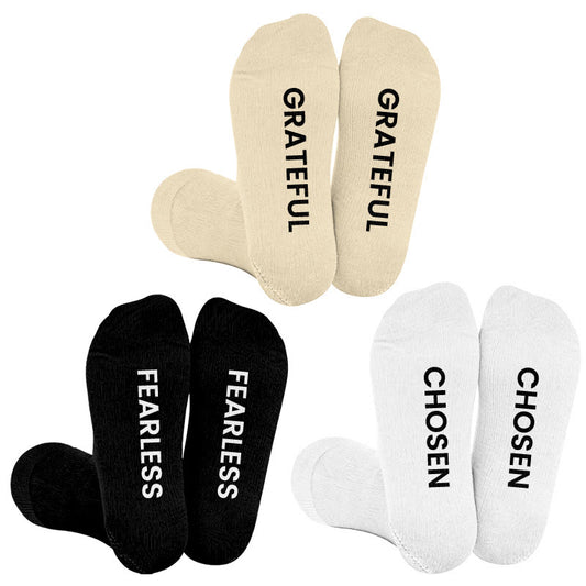 Plus Size Grateful Chosen Fearless Compression Socks(3 Pairs) - Multicolor - 4XL - image 0