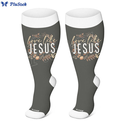 Plus Size Christian Faith Quote Compression Socks(3 Pairs) - image 2