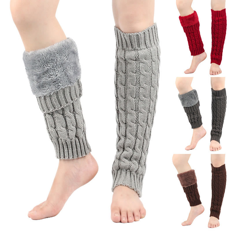 Knitted Wool Cable Warm Thickened Leg Warmers - image 0