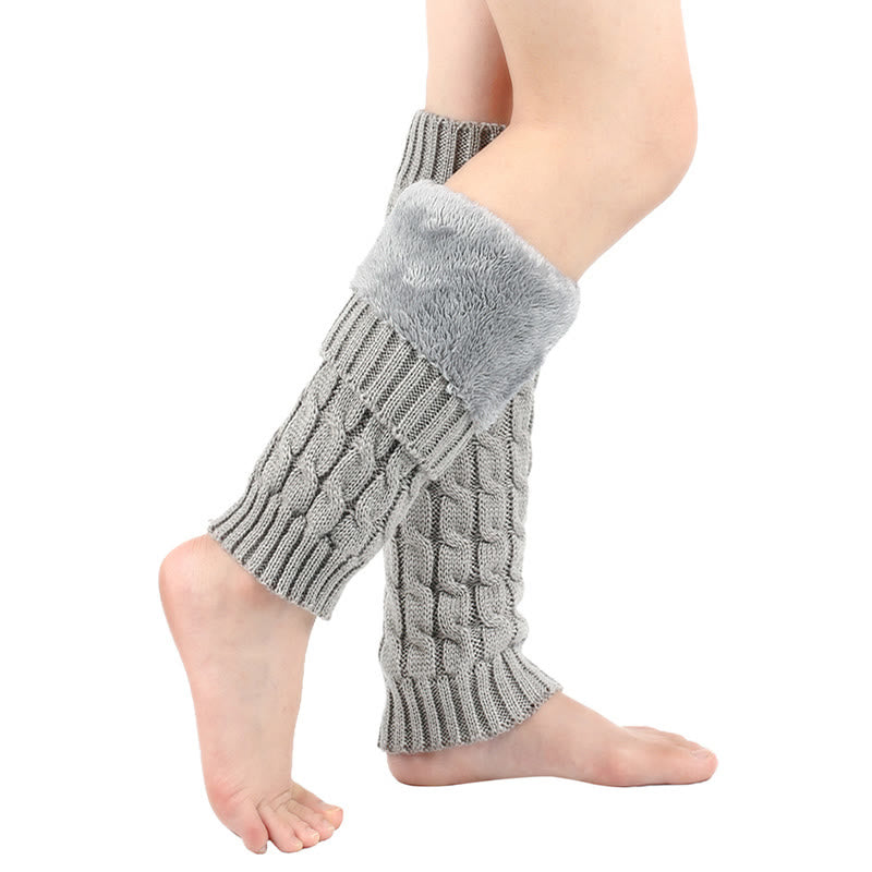 Knitted Wool Cable Warm Thickened Leg Warmers - image 3