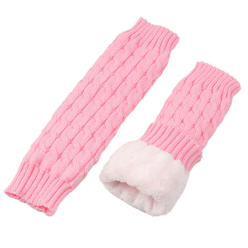 Knitted Wool Cable Warm Thickened Leg Warmers - image 4