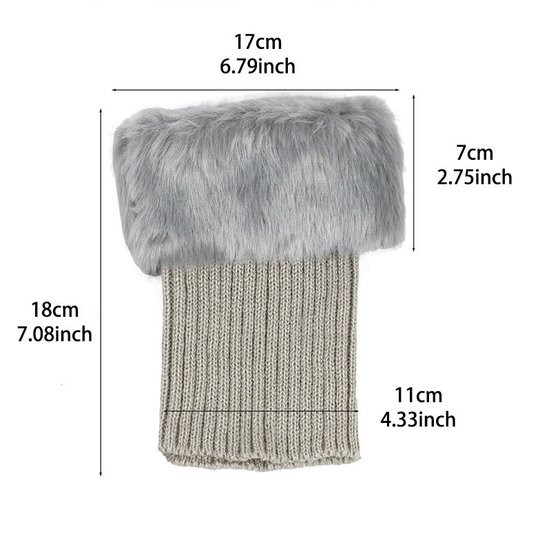 Knitted Fur Boot Cuffs Short Leg Warmers - image 6