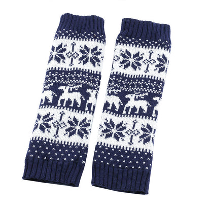 Knitted Fur Snowflake Deer Leg Warmers - image 11
