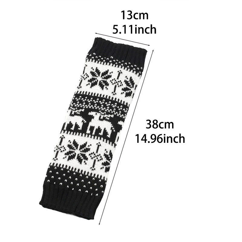 Knitted Fur Snowflake Deer Leg Warmers - image 4