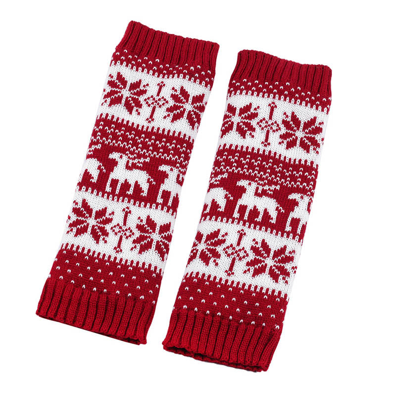 Knitted Fur Snowflake Deer Leg Warmers - image 10