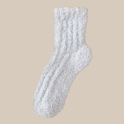 Coral fleece Winter Sleep Socks(7 Pairs) - Light Blue - EU39-43(US6-9) - image 18