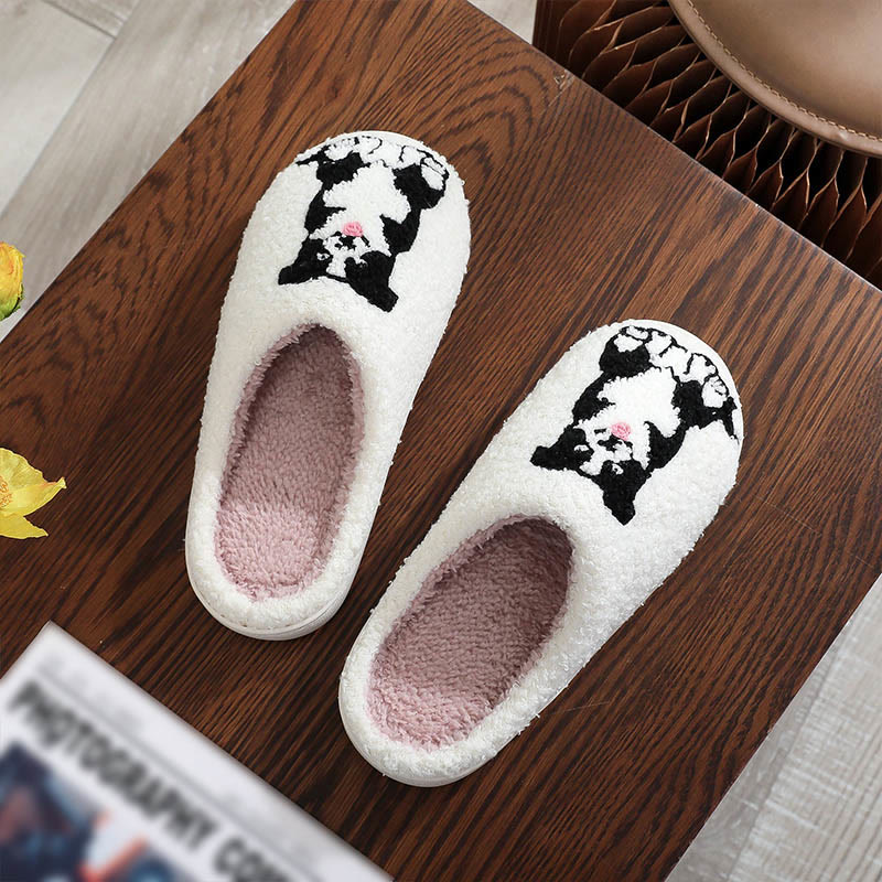 Plus Size Border Collie Slippers - White - EU44-45(US10-11) - image 6