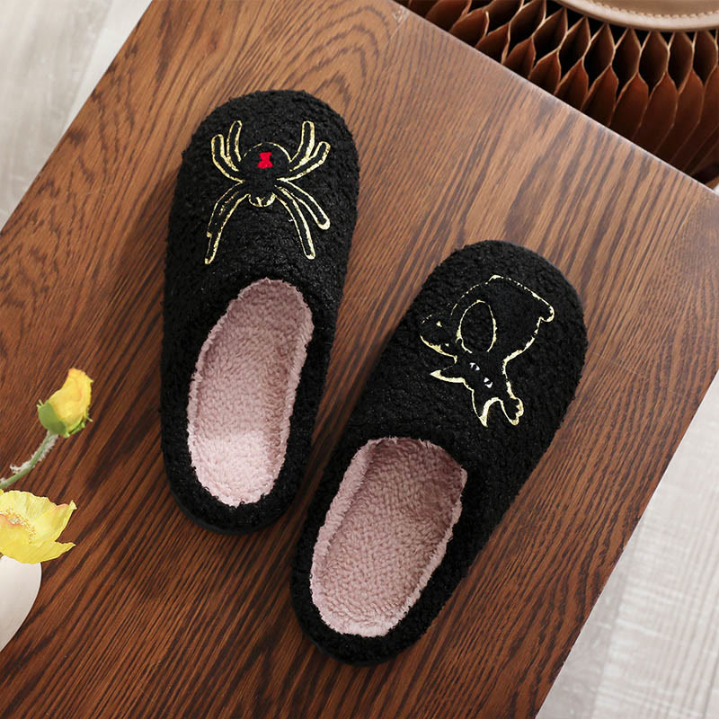 Plus Size Spider Black Cat Slippers - image 0