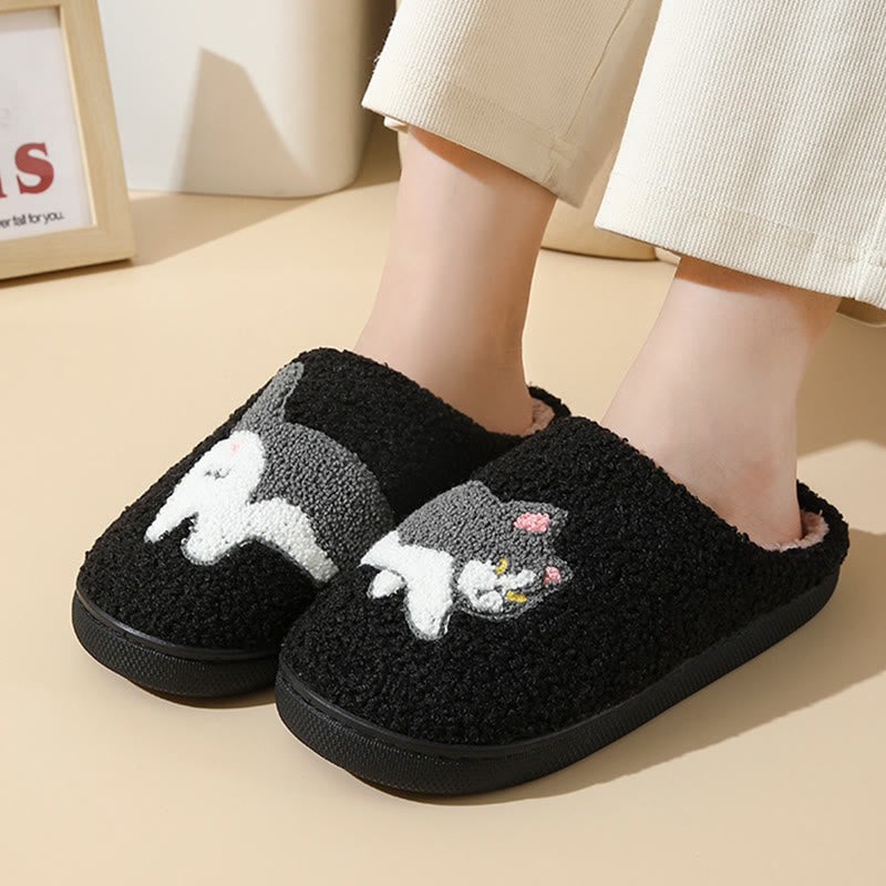 Plus Size Cow Cat Slippers - image 0