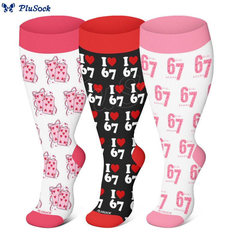 Plus Size 67 Compression Socks(3 Pairs) - image 0