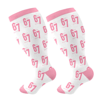 Plus Size 67 Compression Socks(3 Pairs) - Pink(1 Pair) - 4XL - image 6