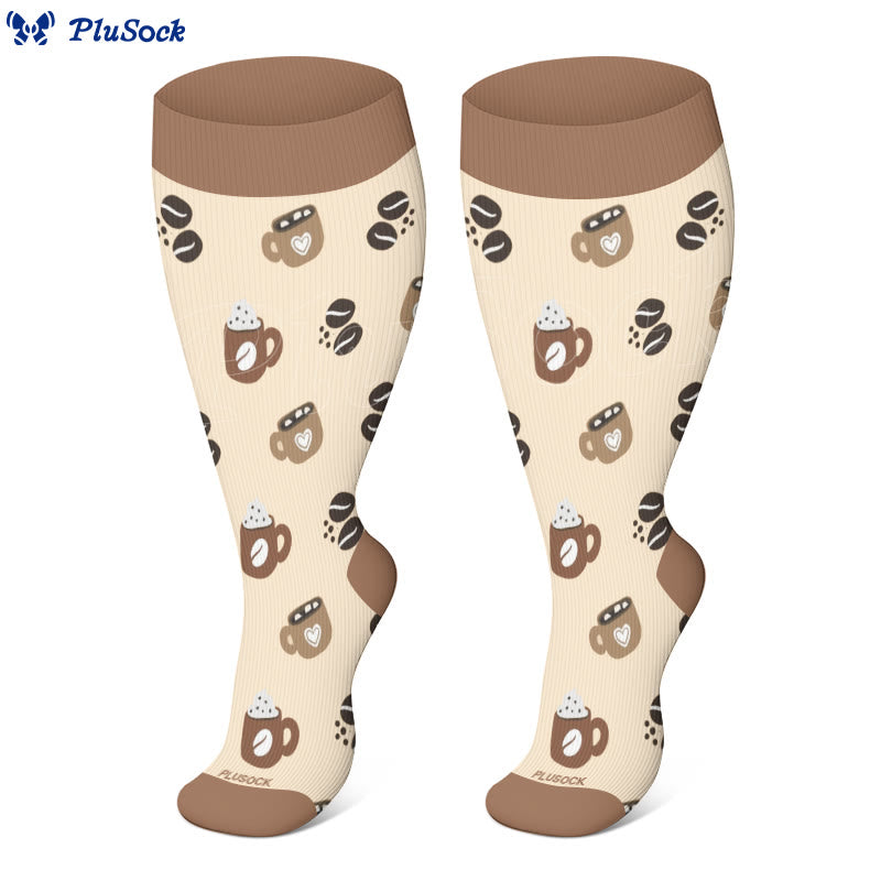 Plus Size Coffee Series Compression Socks - image 2