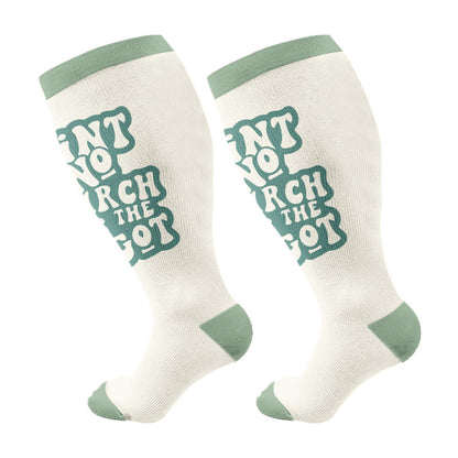 Plus Size Bible Verse Compression Socks(3 Pairs) - Apricot(1 Pair) - 4XL - image 7