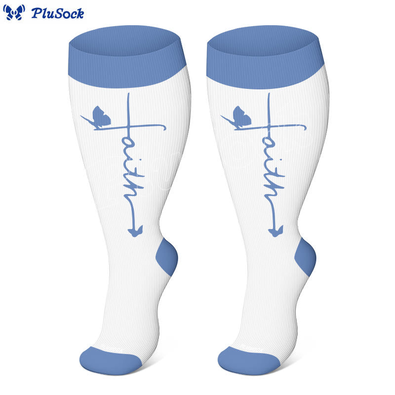 Plus Size Cross Flower Compression Socks(3 Pairs) - image 4