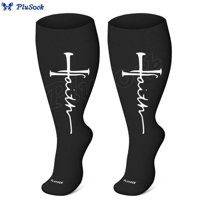 Plus Size Cross Flower Compression Socks(3 Pairs) - image 12