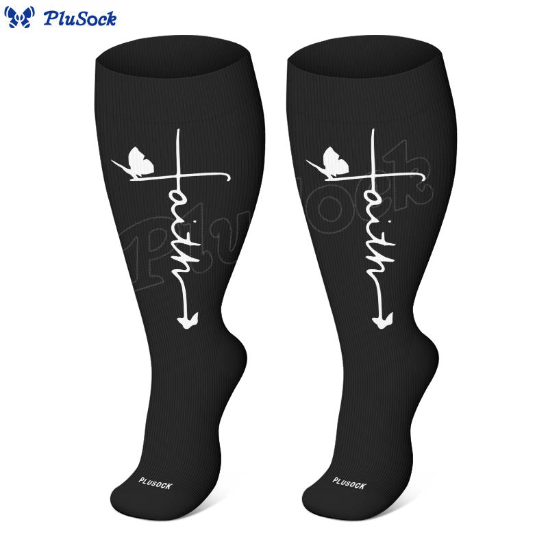 Plus Size Cross Flower Compression Socks(3 Pairs) - image 11