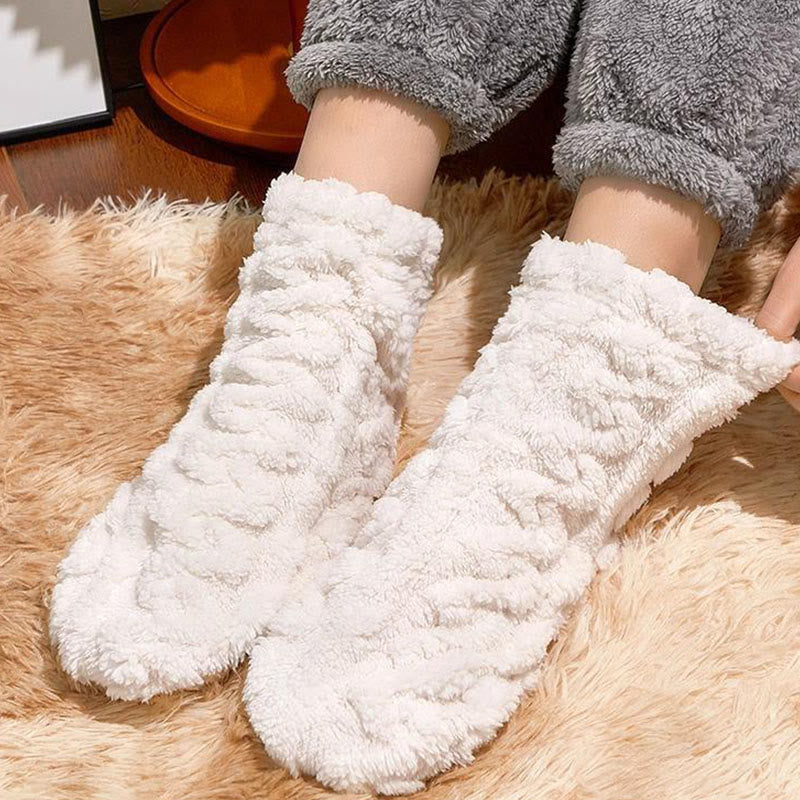Keep Warm Coral Fleece Sleep Socks(3 Pairs) - image 1