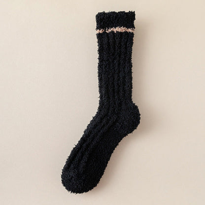 Soft Gentle Feel Sleep Socks(4 Pairs) - Black - EU36-40(US3-7) - image 15