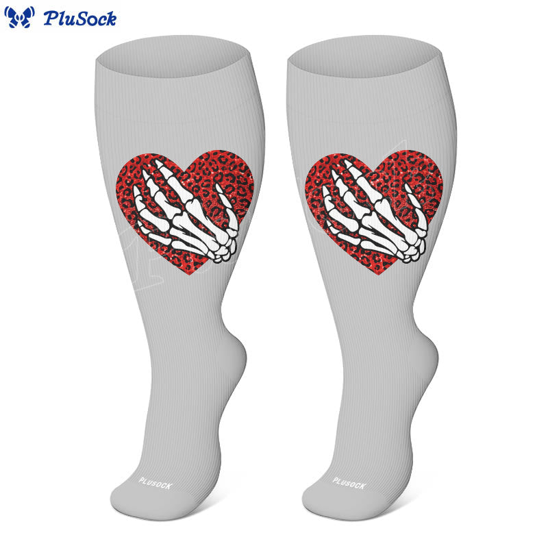 Plus Size Bold Love Graphic Compression Socks(3 Pairs) - image 3