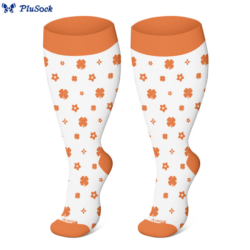 Plus Size Floral Star Compression Socks(3 Pairs) - image 3