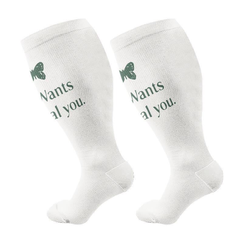 Plus Size Faith Healing Compression Socks(3 Pairs) - White(1 Pair) - 4XL - image 5