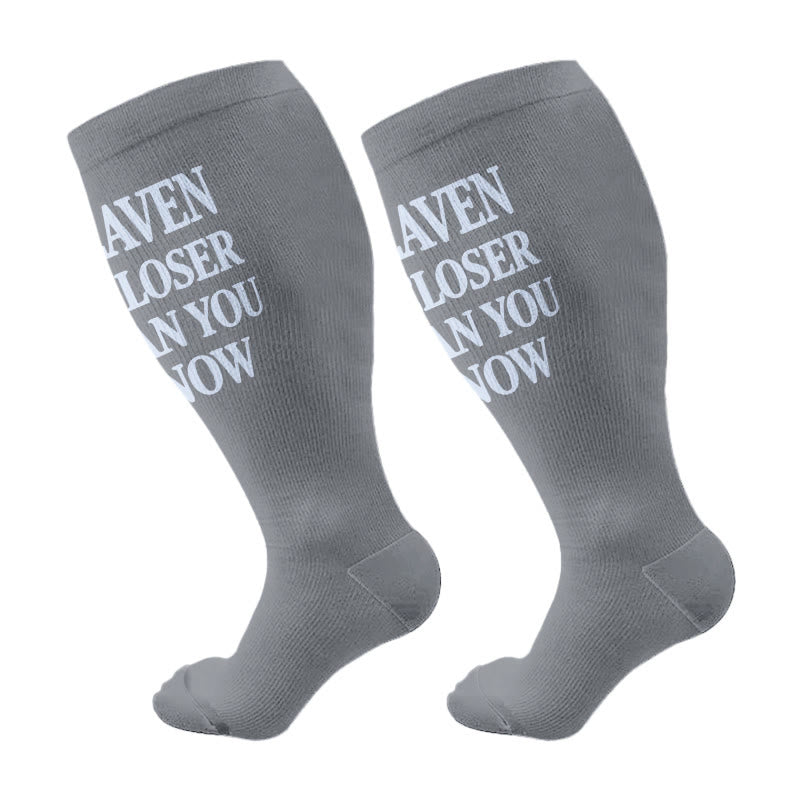 Plus Size Scripture Hope Compression Socks(3 Pairs) - Grey(1 Pair) - 4XL - image 7