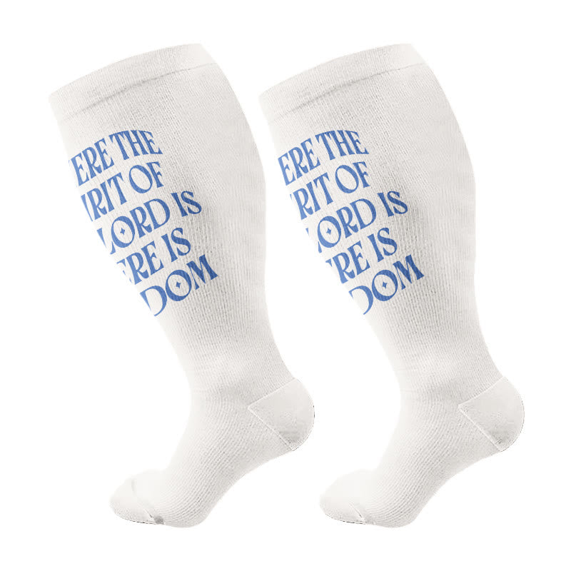 Plus Size Scripture Hope Compression Socks(3 Pairs) - Light Gray(1 Pair) - 4XL - image 6