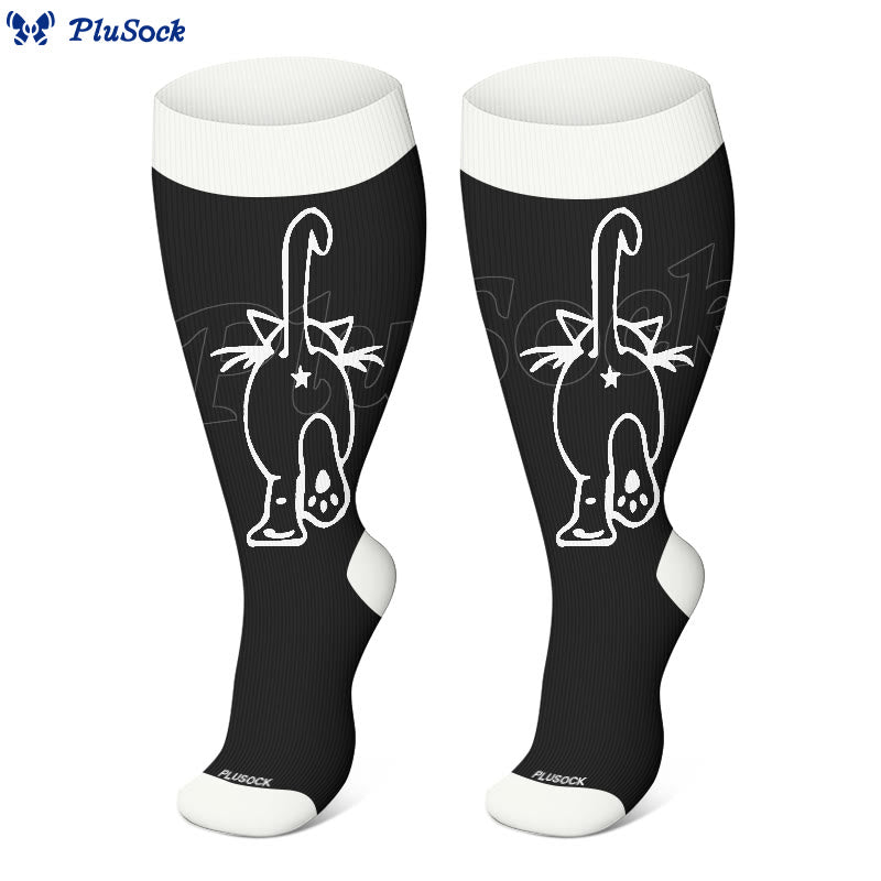 Plus Size Cat Lover Compression Socks(3 Pairs) - image 4