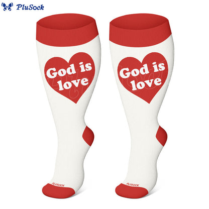 Plus Size God Is Love Compression Socks(3 Pairs) - image 2