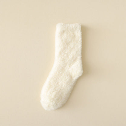 Solid Colors Versatile Style Sleep Socks(3 Pairs) - White - EU36-43(US3-9) - image 11