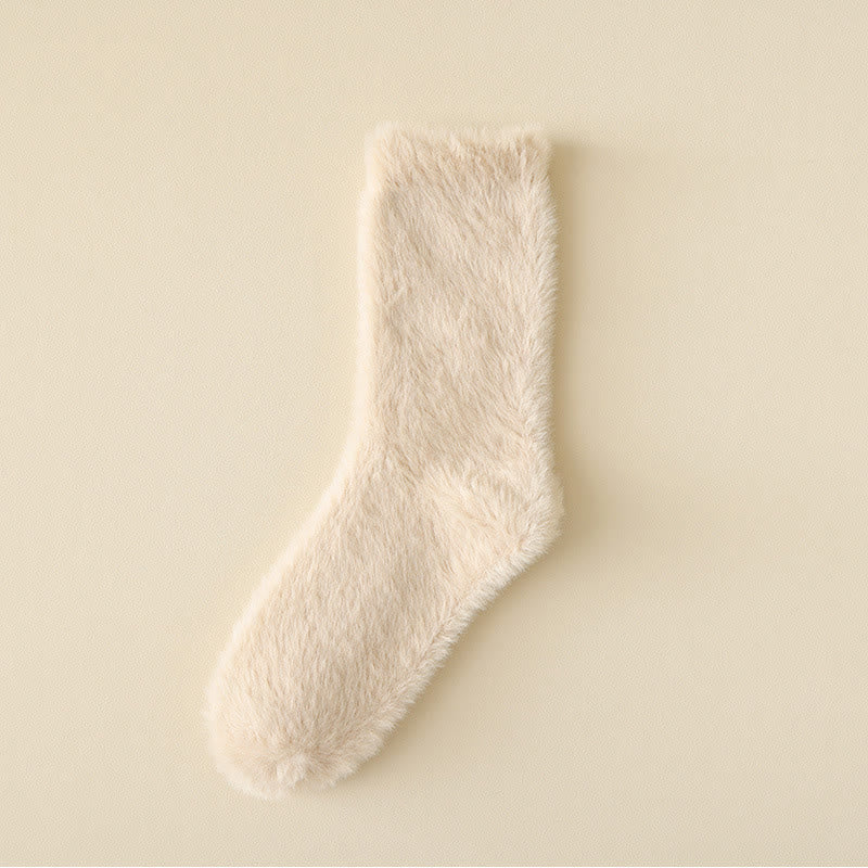 Solid Colors Versatile Style Sleep Socks(3 Pairs) - Beige - EU36-43(US3-9) - image 16