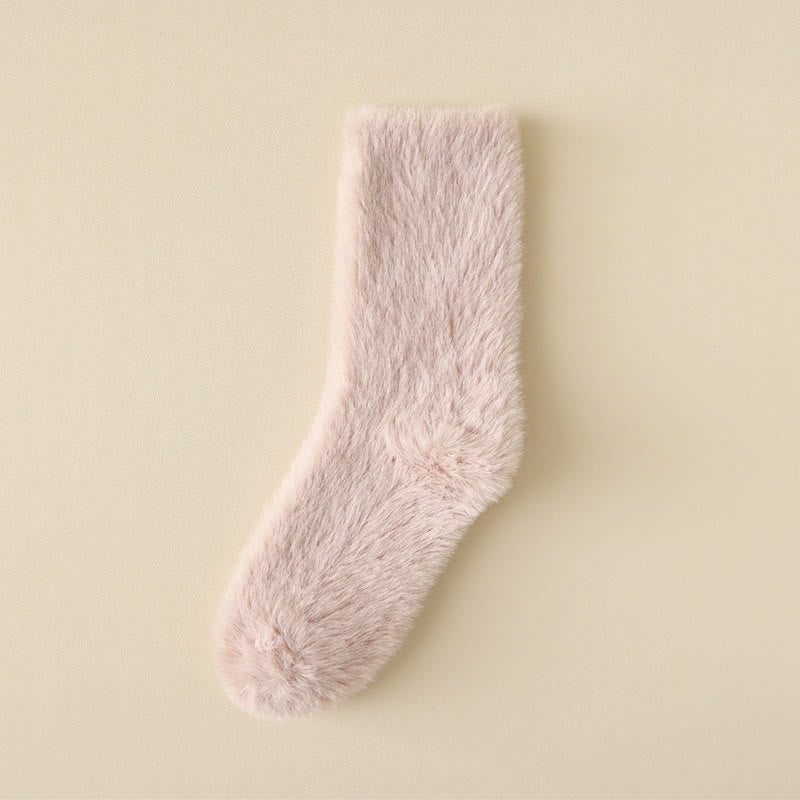Solid Colors Versatile Style Sleep Socks(3 Pairs) - Pink - EU36-43(US3-9) - image 13