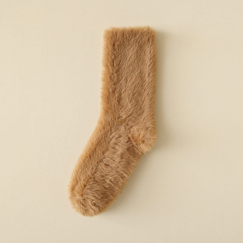 Solid Colors Versatile Style Sleep Socks(3 Pairs) - Camel - EU36-43(US3-9) - image 17