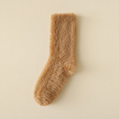 Solid Colors Versatile Style Sleep Socks(3 Pairs) - Camel - EU36-43(US3-9) - image 17