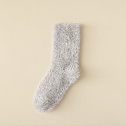 Solid Colors Versatile Style Sleep Socks(3 Pairs) - Light Gray - EU36-43(US3-9) - image 19