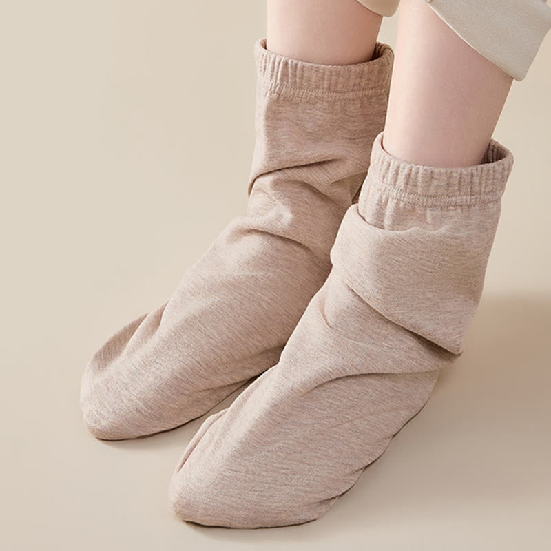 Skin Friendly Reinforced Design Sleep Socks - Khaki - EU36-44(US3-10) - image 4