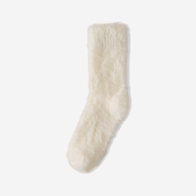 Thick Fluffy Sleep Socks(3 Pairs) - Beige - EU36-39(US3-6) - image 6