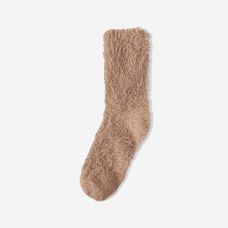 Thick Fluffy Sleep Socks(3 Pairs) - Coffee - EU36-39(US3-6) - image 11