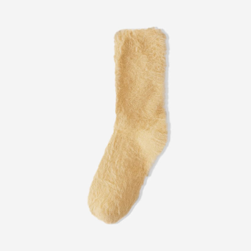 Thick Fluffy Sleep Socks(3 Pairs) - Yellow - EU36-39(US3-6) - image 12