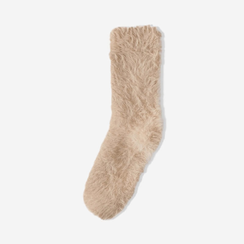 Thick Fluffy Sleep Socks(3 Pairs) - Khaki - EU36-39(US3-6) - image 10