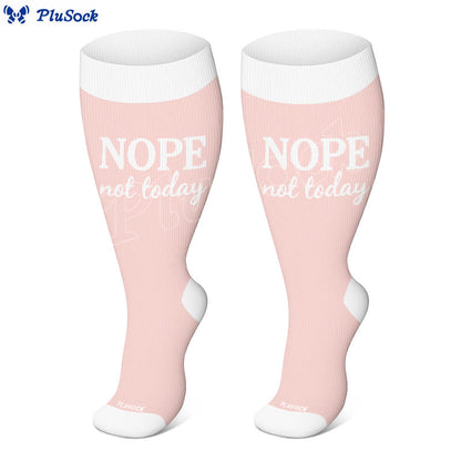 Plus Size Positive Quotes Compression Socks(3 Pairs) - image 2